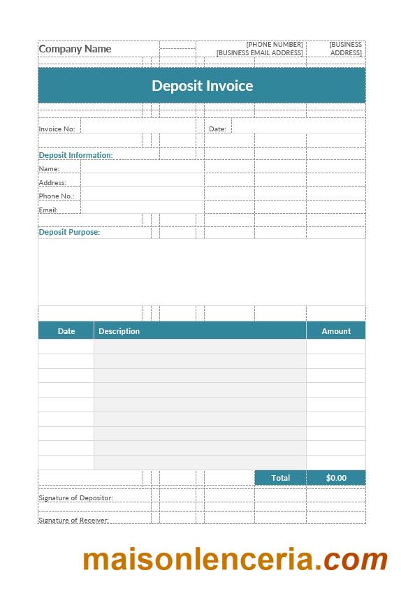 Szablon faktury wpłaty w formatach Word i PDF
